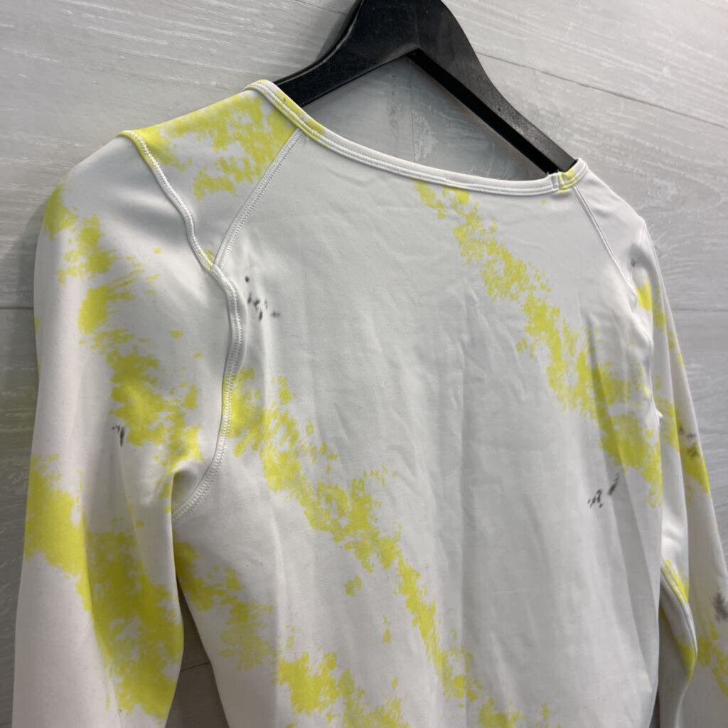 Lululemon White/ Yellow Tie Dye Cropped Long Sleeve Top 8