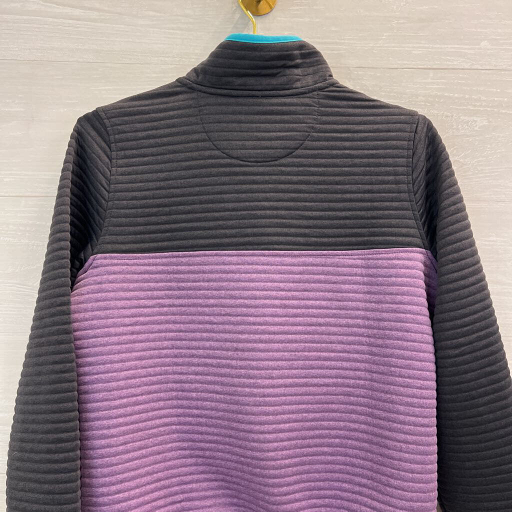 LL Bean Grey/ Purple/ Blue Color Block Pullover Extra Small