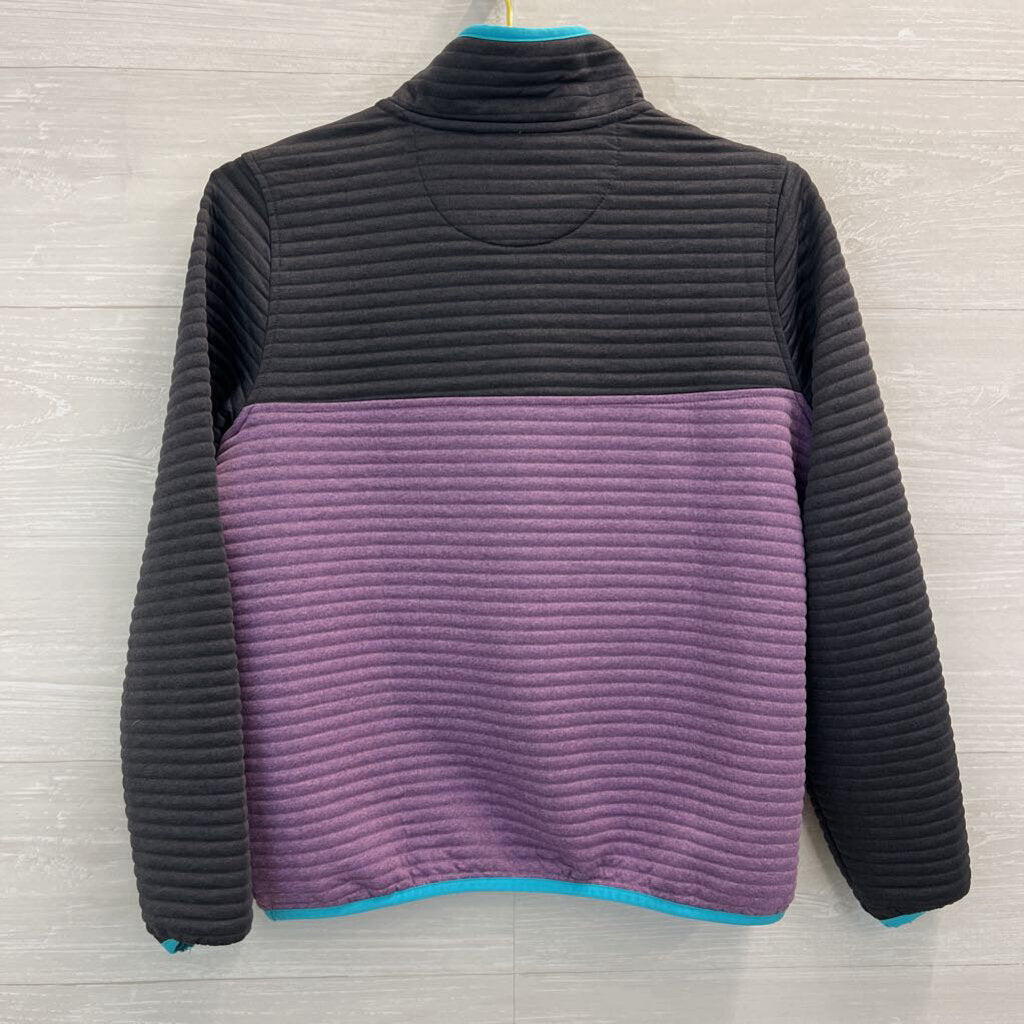 LL Bean Grey/ Purple/ Blue Color Block Pullover Extra Small