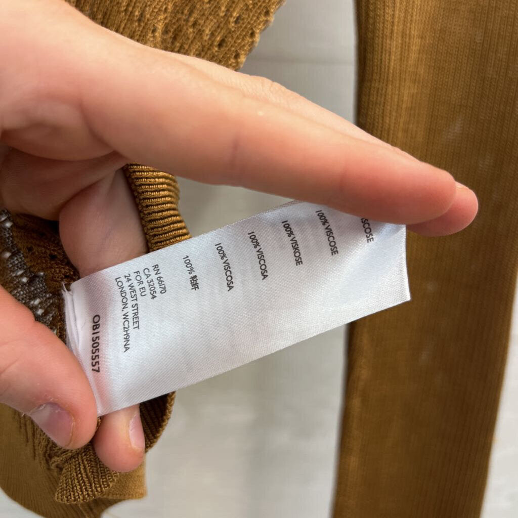 Free People Brown Sheer Open Knit Long Sleeve Top Extra Small