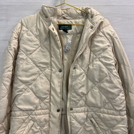 Ralph Lauren Beige Quilted Down Puffer Jacket Medium