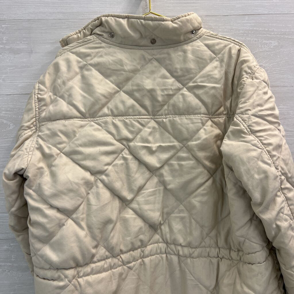 Ralph Lauren Beige Quilted Down Puffer Jacket Medium