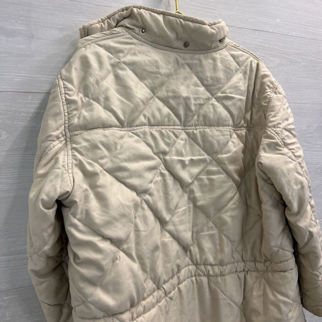 Ralph Lauren Beige Quilted Down Puffer Jacket Medium