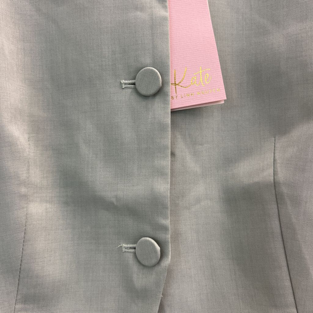 Kate Green Sleeveless Button Front Structured Top Large