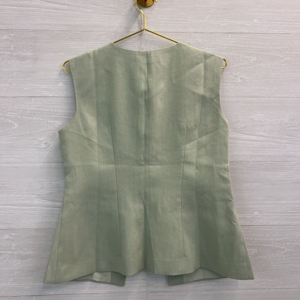 Kate Green Sleeveless Button Front Structured Top Large