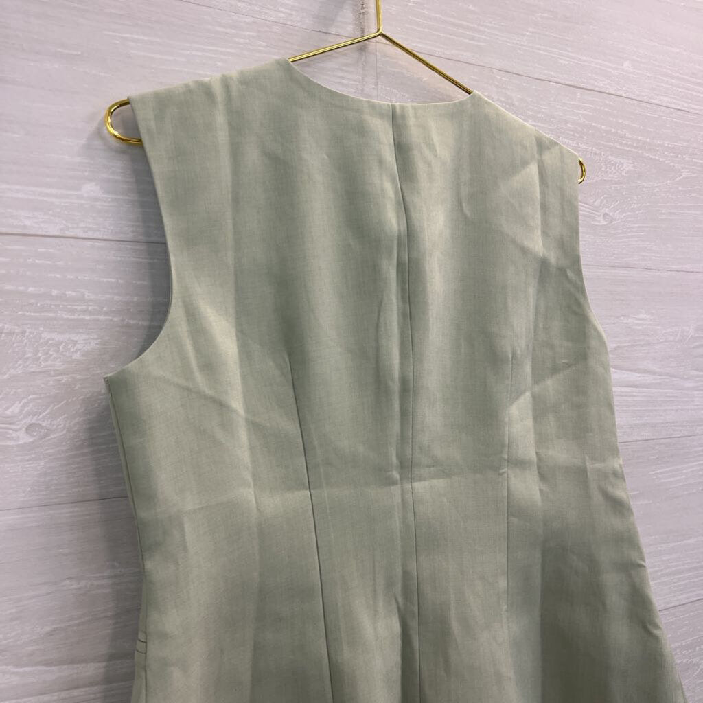 Kate Green Sleeveless Button Front Structured Top Large