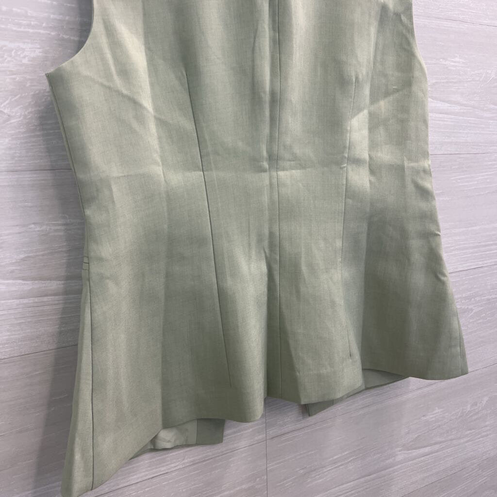 Kate Green Sleeveless Button Front Structured Top Large