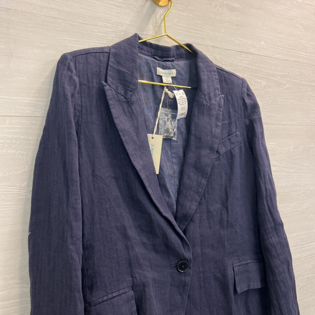 Sundance Navy 100% Linen Blazer Jacket Extra Small