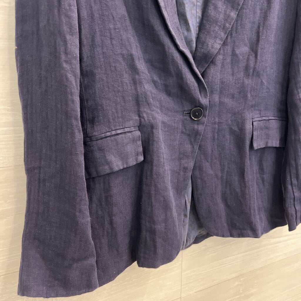 Sundance Navy 100% Linen Blazer Jacket Extra Small