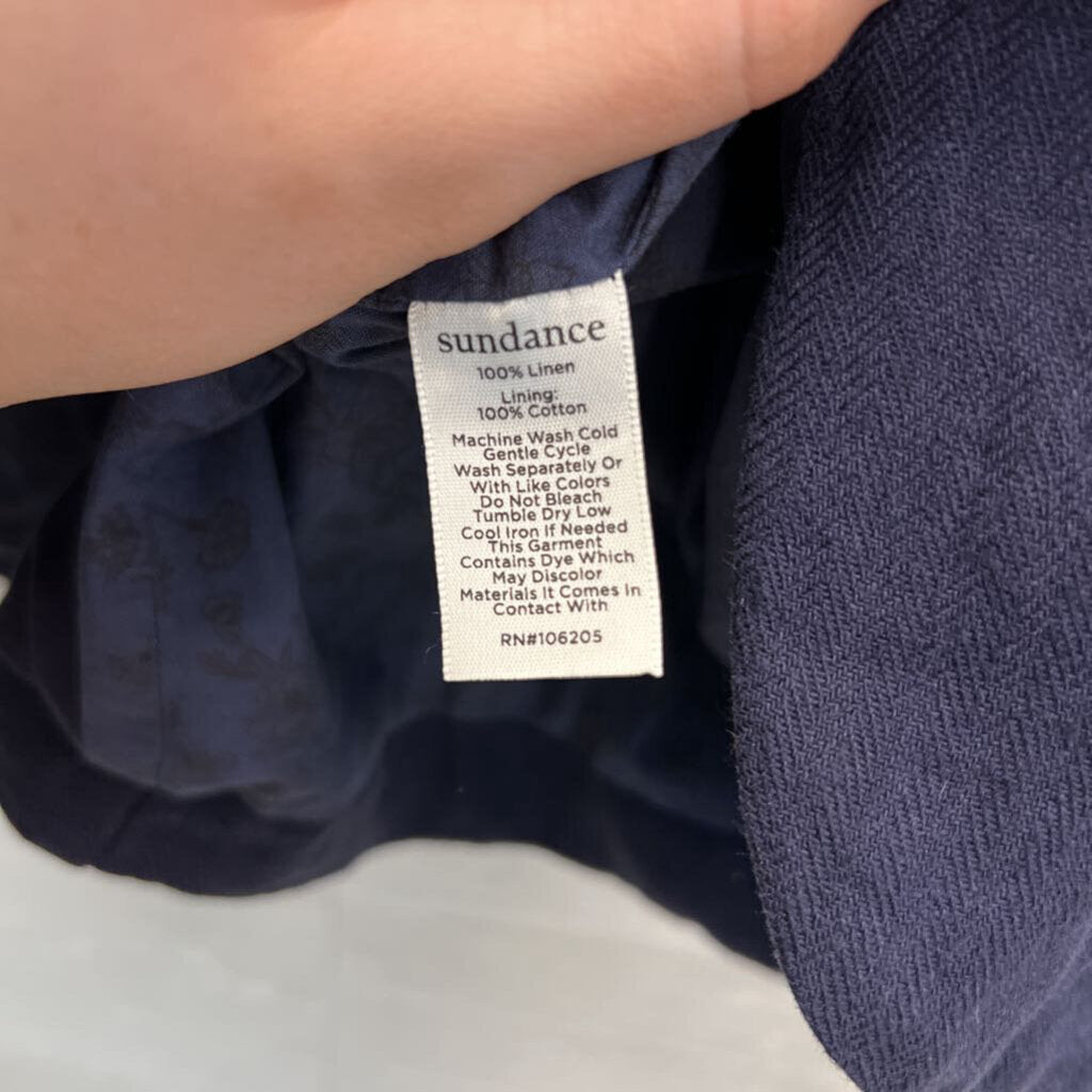 Sundance Navy 100% Linen Blazer Jacket Extra Small
