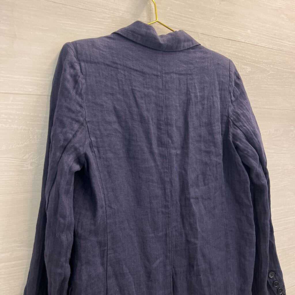 Sundance Navy 100% Linen Blazer Jacket Extra Small