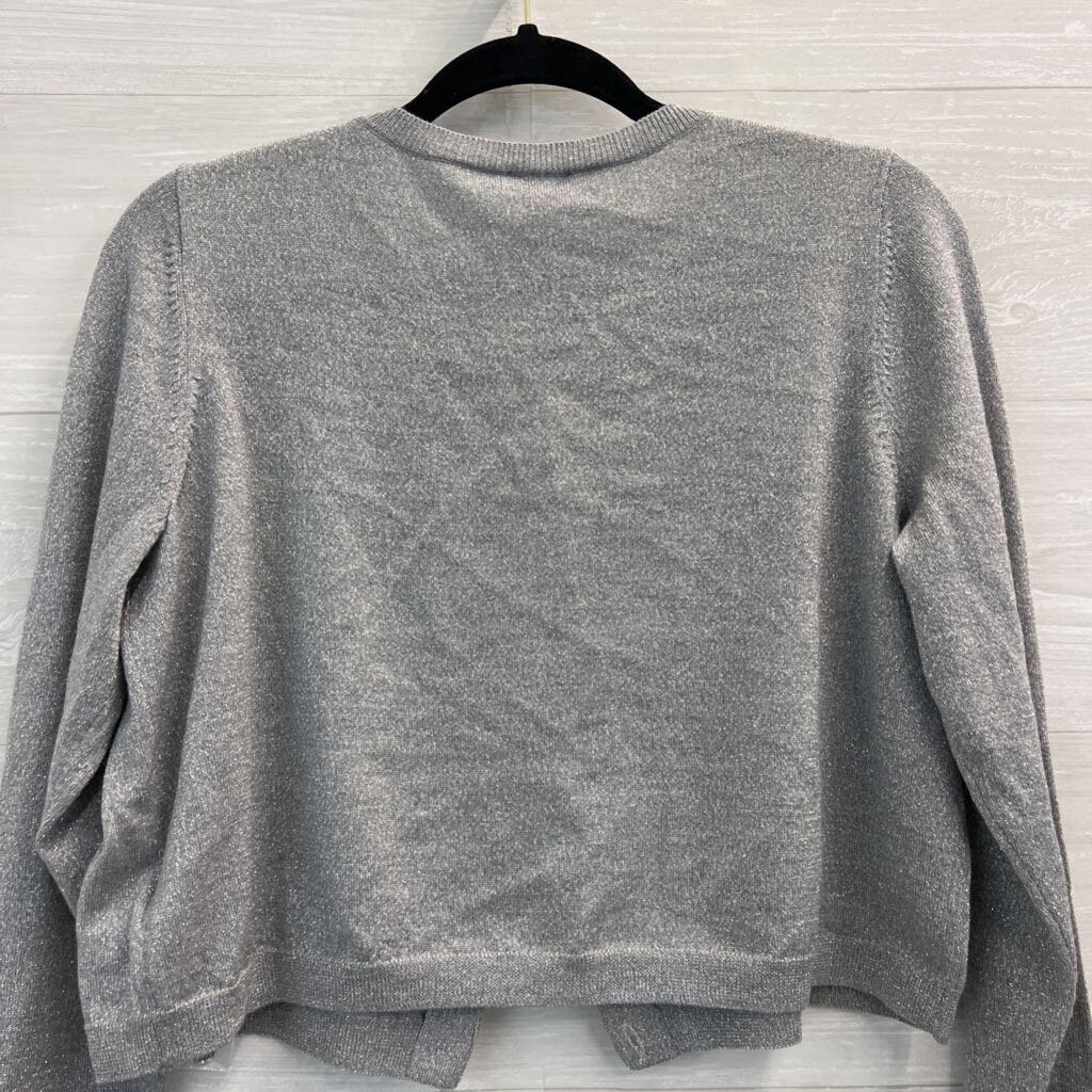 Talbots Silver Shimmer Cropped Cardigan Sweater 1X Petite