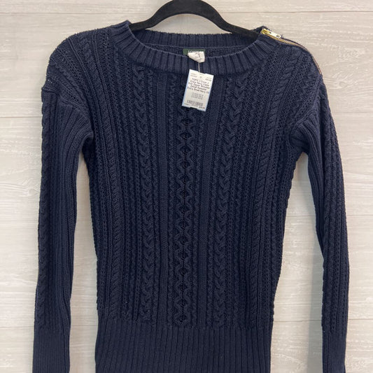 J Crew Navy Cable Knit Zipper Shoulder Detail Sweater Extra Small