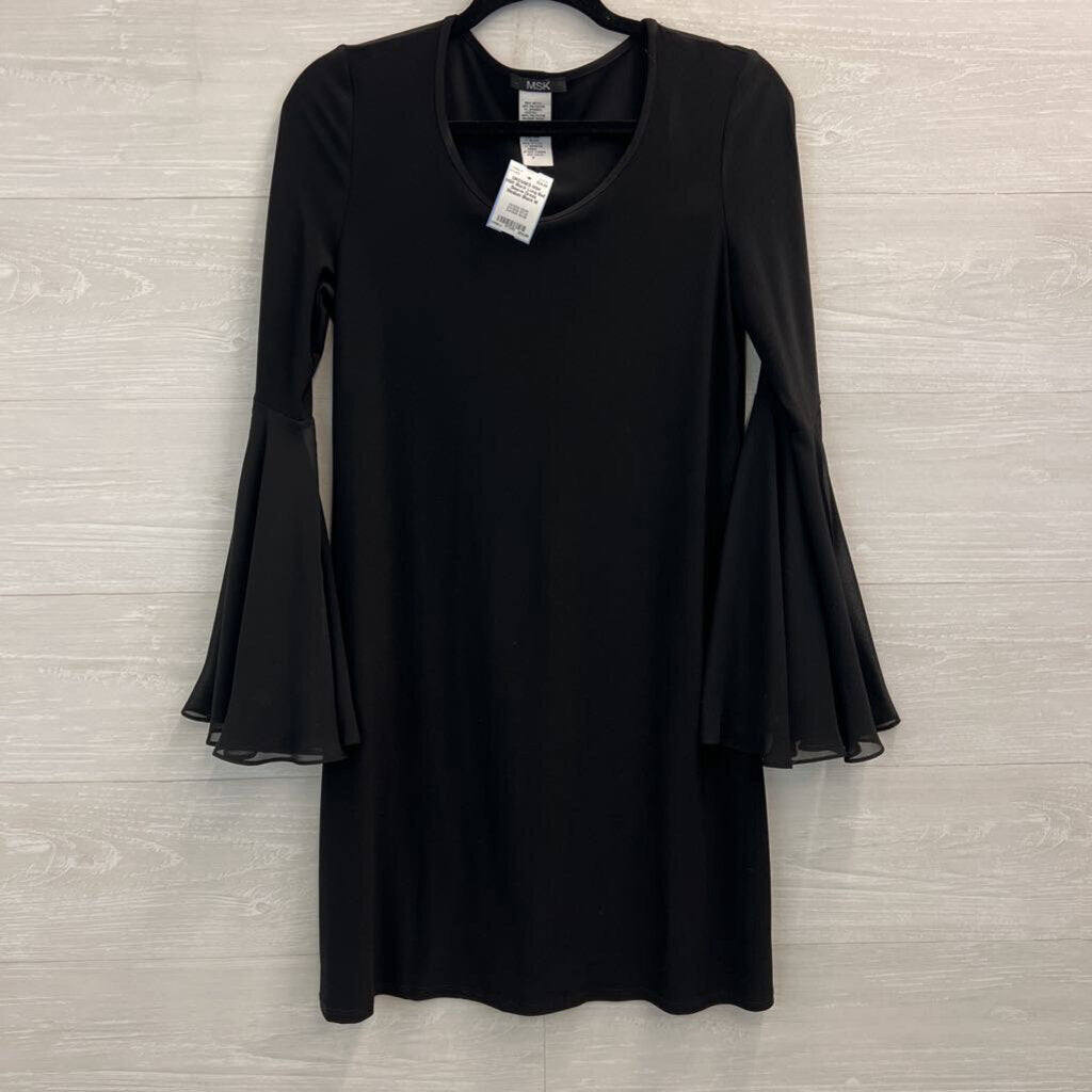 MSK Black Long Bell Sleeve Dress Medium