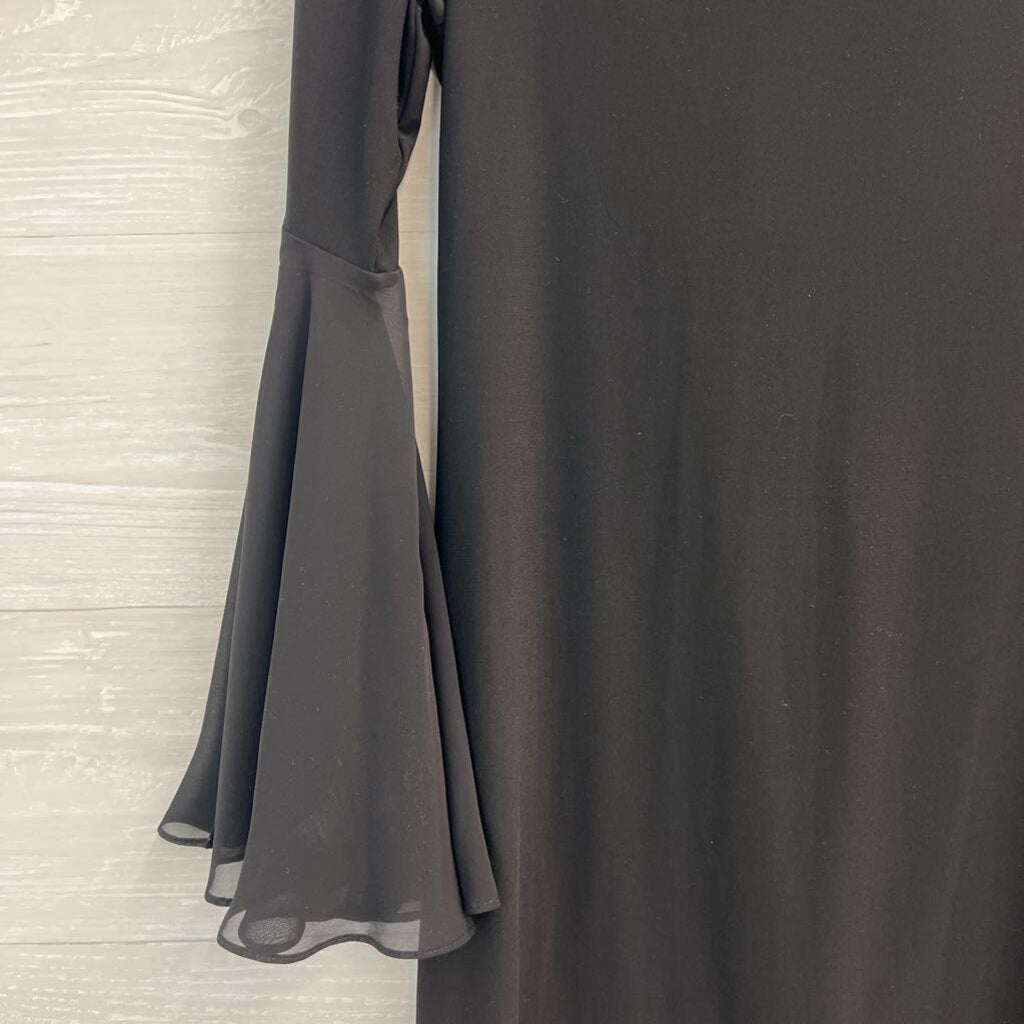 MSK Black Long Bell Sleeve Dress Medium