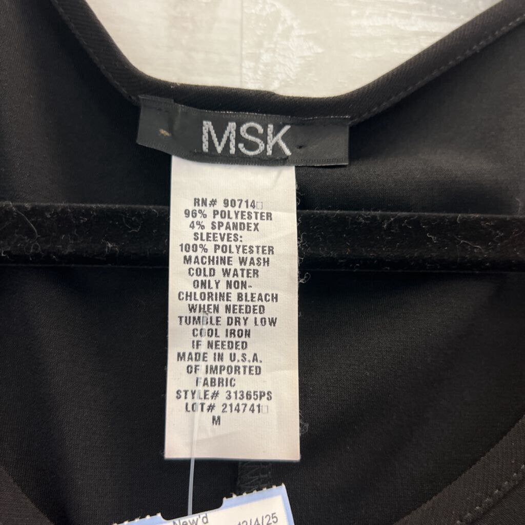 MSK Black Long Bell Sleeve Dress Medium