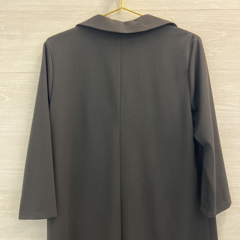 MSK Black Front Pocket Long Sleeve Shift Dress Large