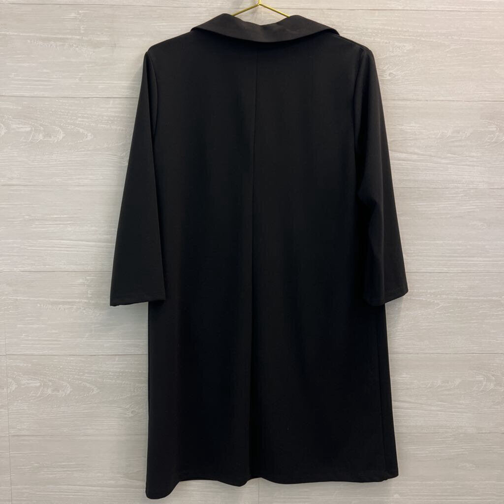 MSK Black Front Pocket Long Sleeve Shift Dress Large