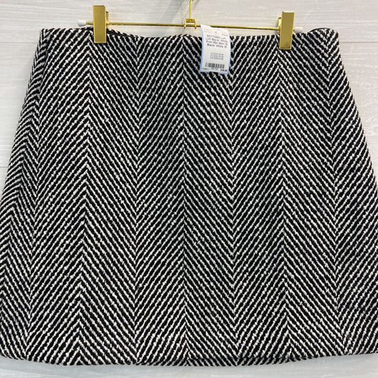 Loft Black/ White Print Mini Skirt 10