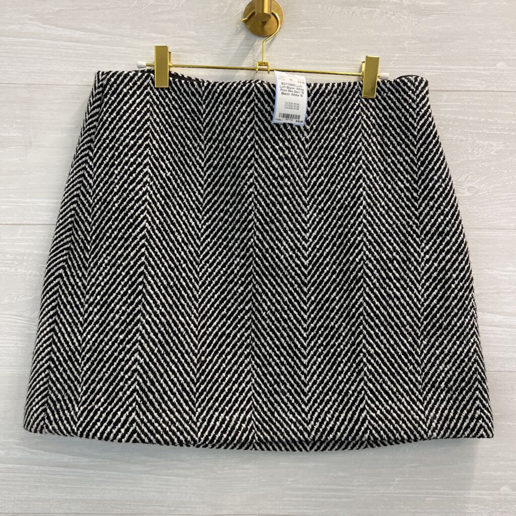 Loft Black/ White Print Mini Skirt 10