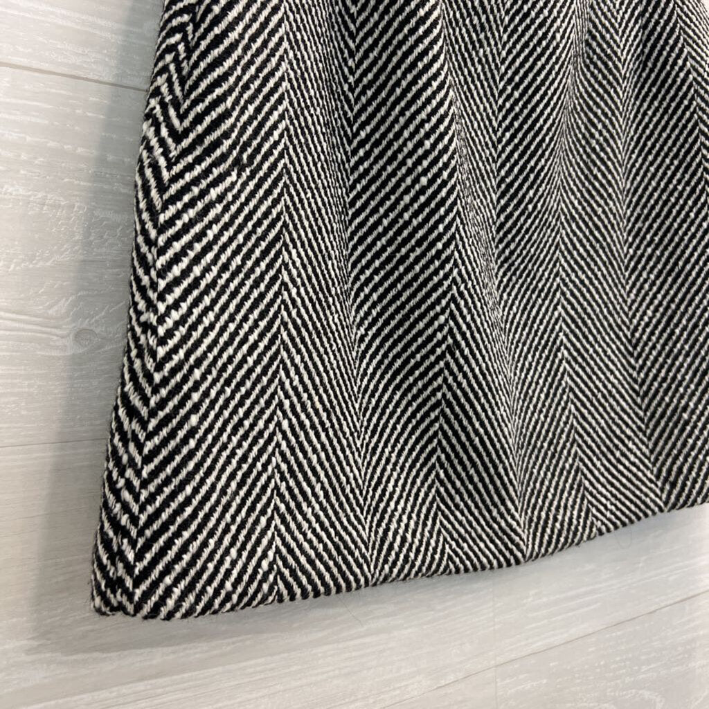 Loft Black/ White Print Mini Skirt 10