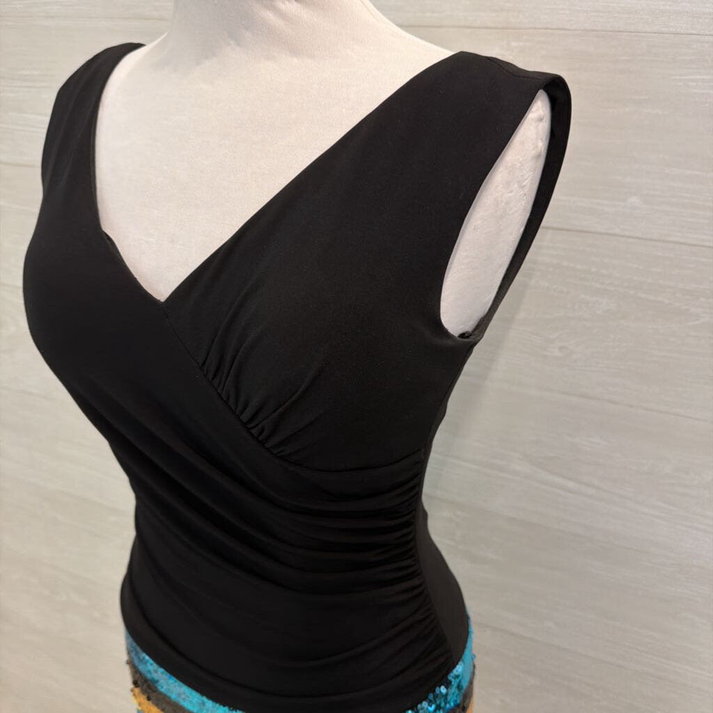 Cassandra Stone Black Top/ Sequin Striped Skirt Short Formal Dress 6