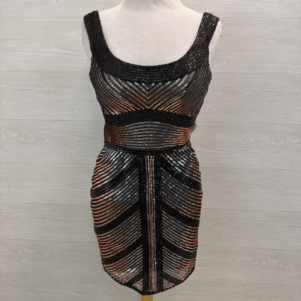 Shorts Mon Cheri Black/ Grey/ Copper Sequin Short Formal Dress 4