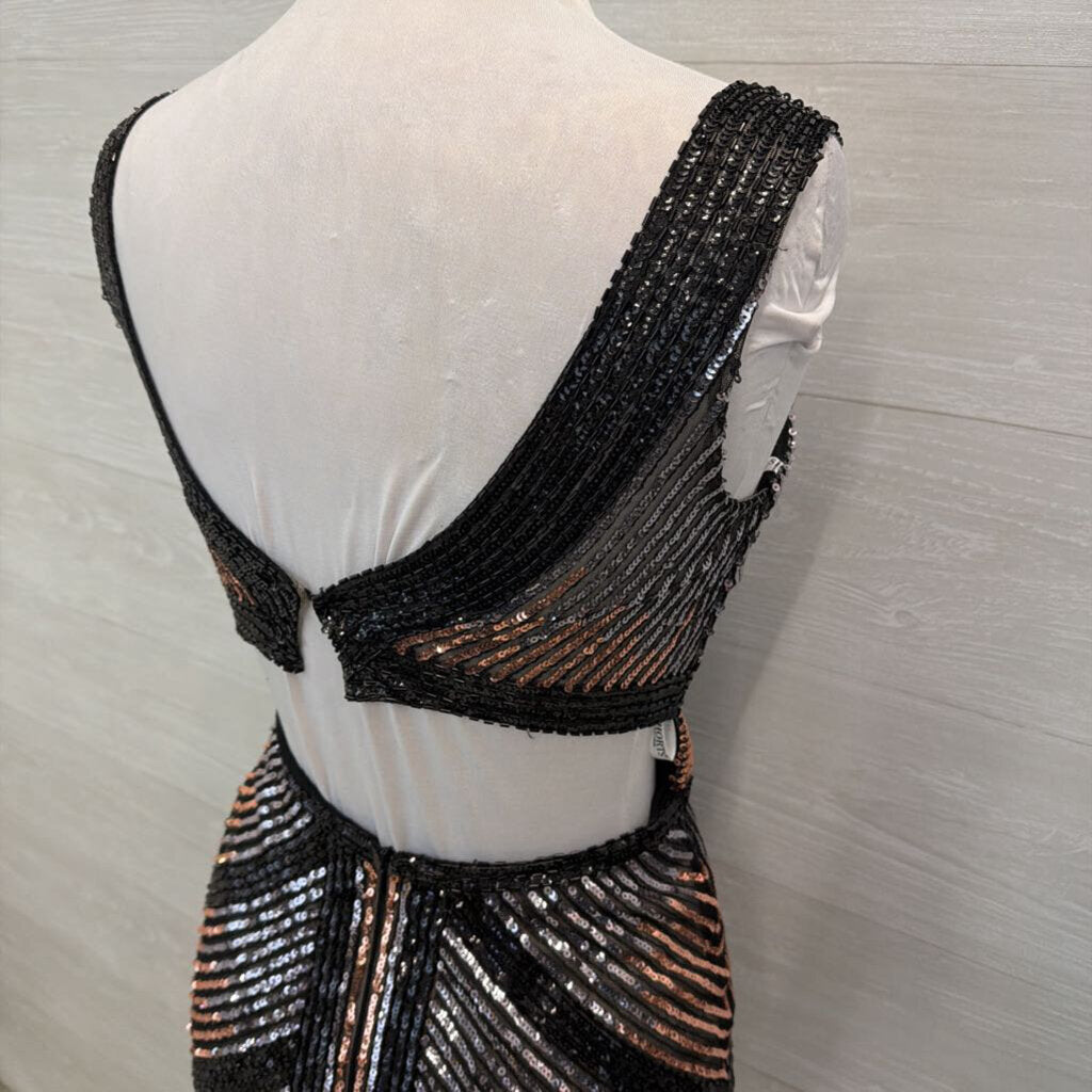 Shorts Mon Cheri Black/ Grey/ Copper Sequin Short Formal Dress 4