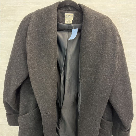 Liz Baker Grey 100% Wool Long Jacket 8 Petite