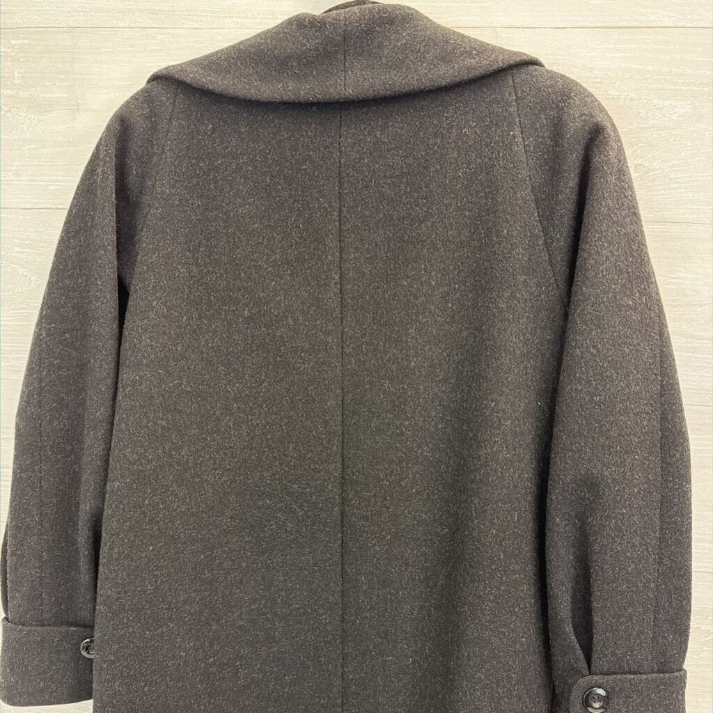 Liz Baker Grey 100% Wool Long Jacket 8 Petite