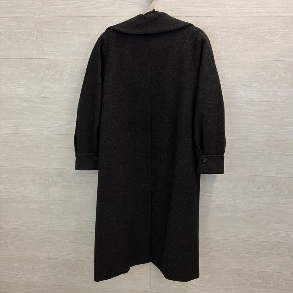 Liz Baker Grey 100% Wool Long Jacket 8 Petite