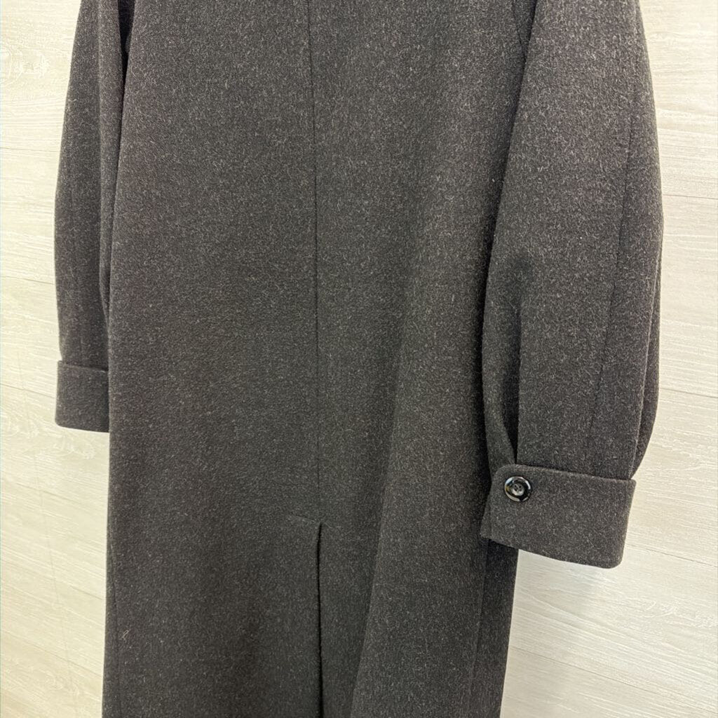 Liz Baker Grey 100% Wool Long Jacket 8 Petite