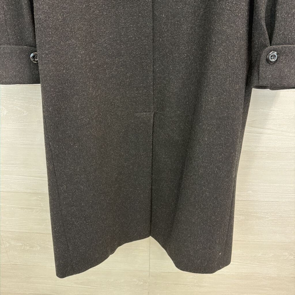 Liz Baker Grey 100% Wool Long Jacket 8 Petite