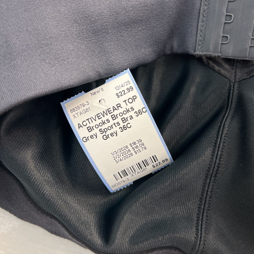 Brooks Grey Sports Bra 36C