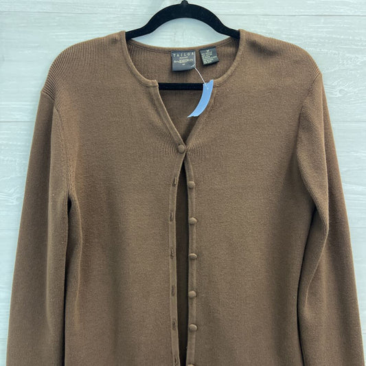 B Moss Brown Button Front Cardigan Sweater Medium