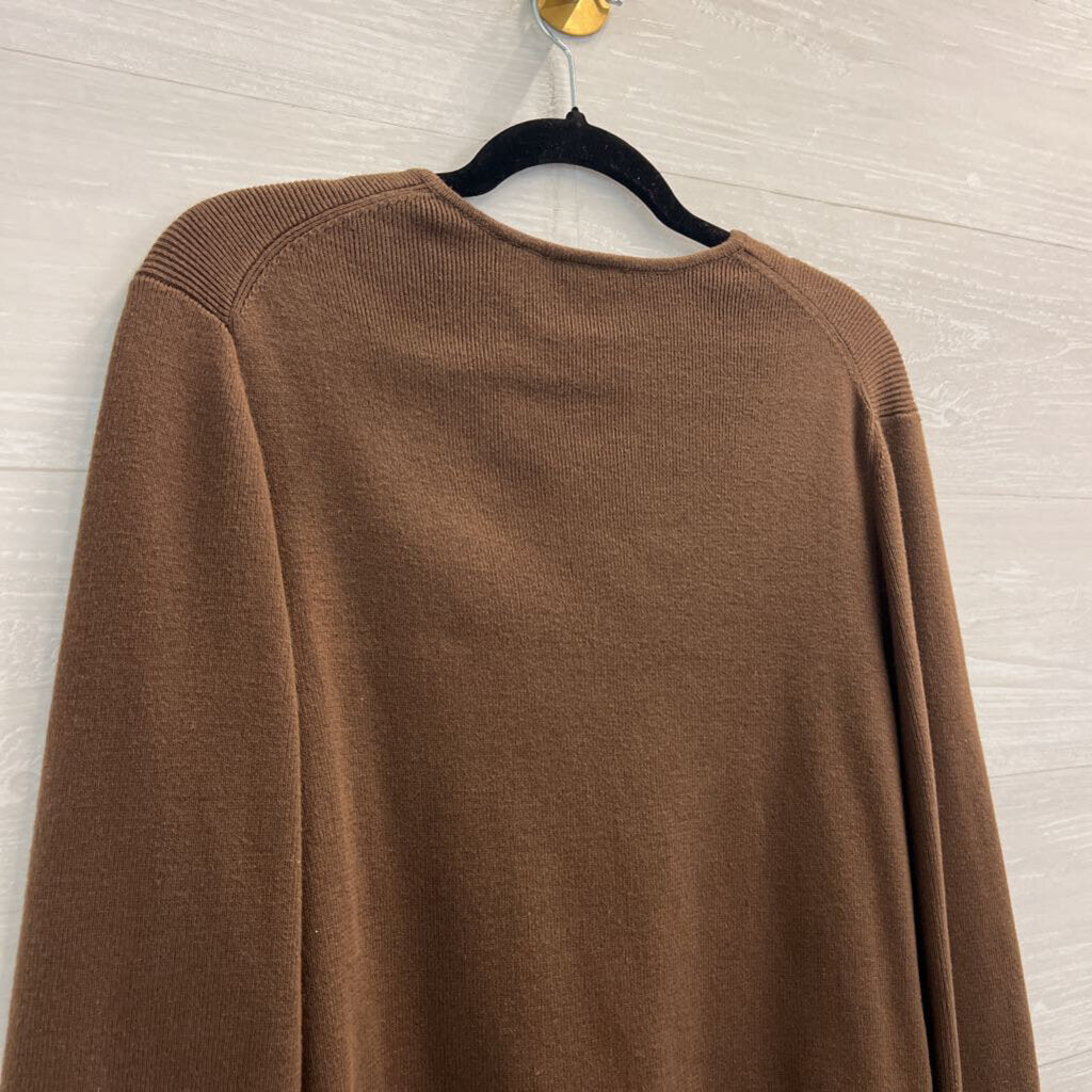 B Moss Brown Button Front Cardigan Sweater Medium