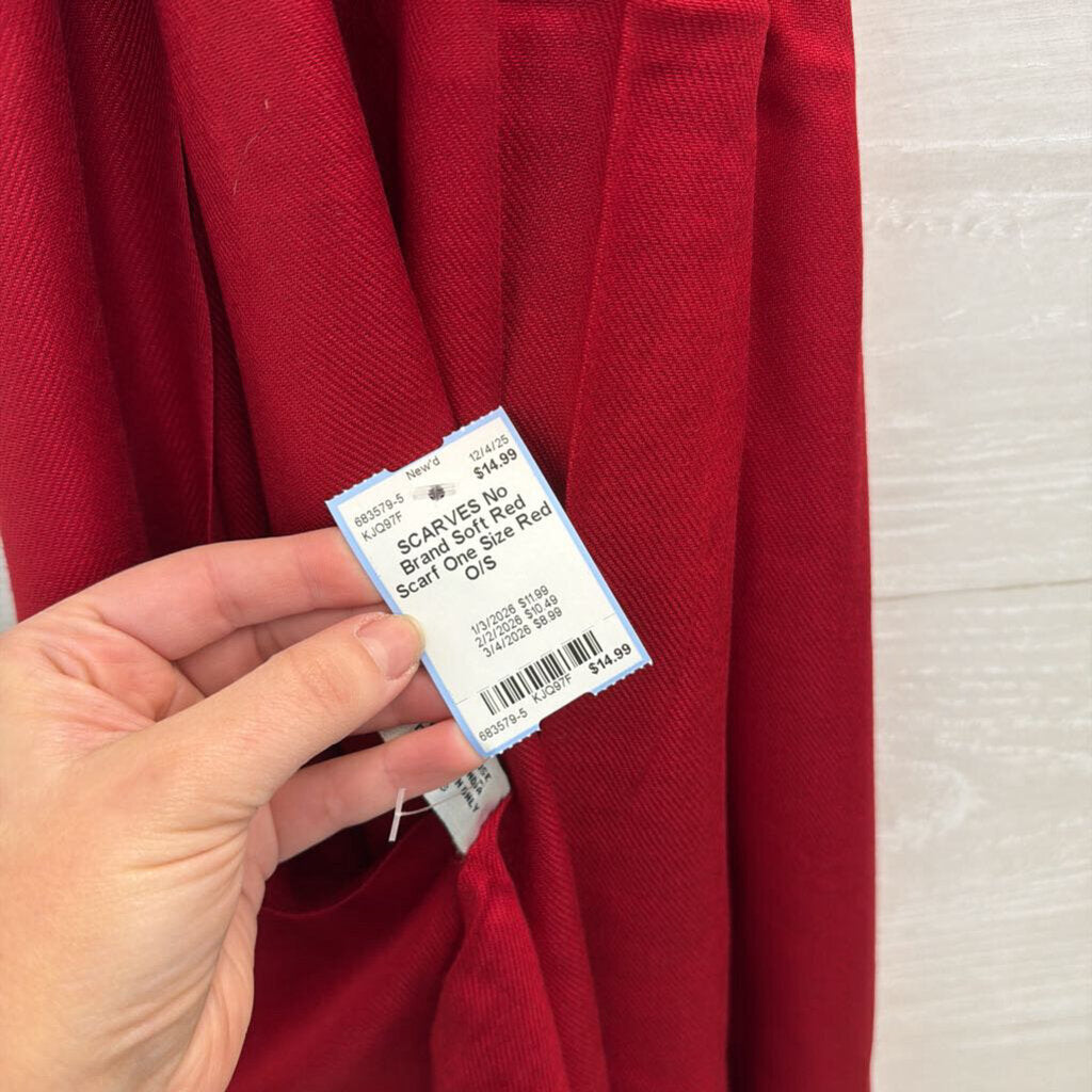 Soft Red Scarf One Size