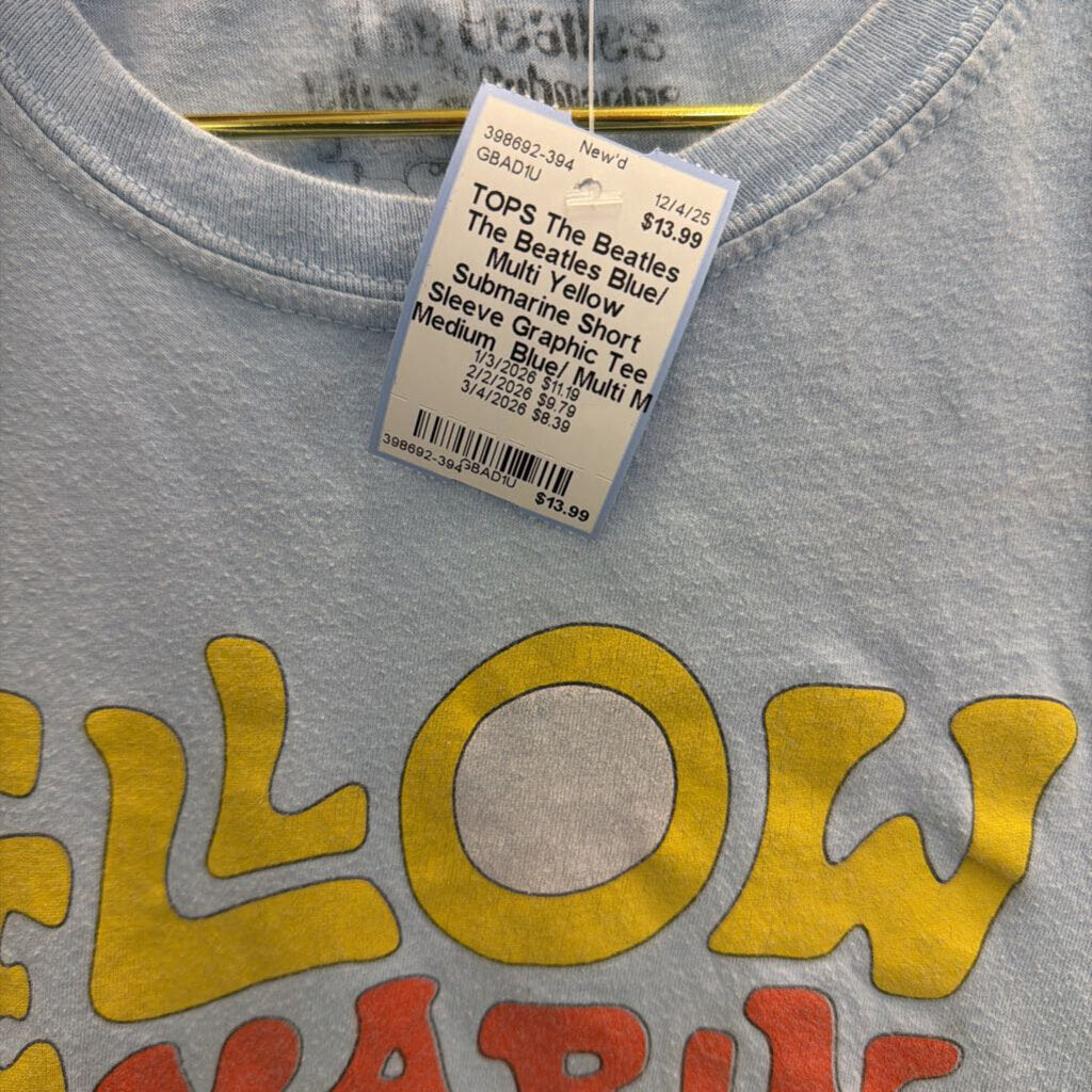 The Beatles Blue/ Multi Yellow Submarine Short Sleeve Graphic Tee Medium