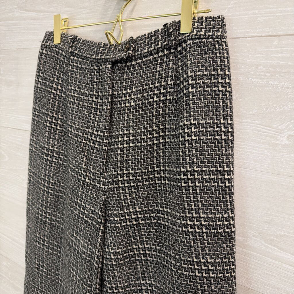 Talbots Black/ White Tweed Straight Leg Pants 10 Petite
