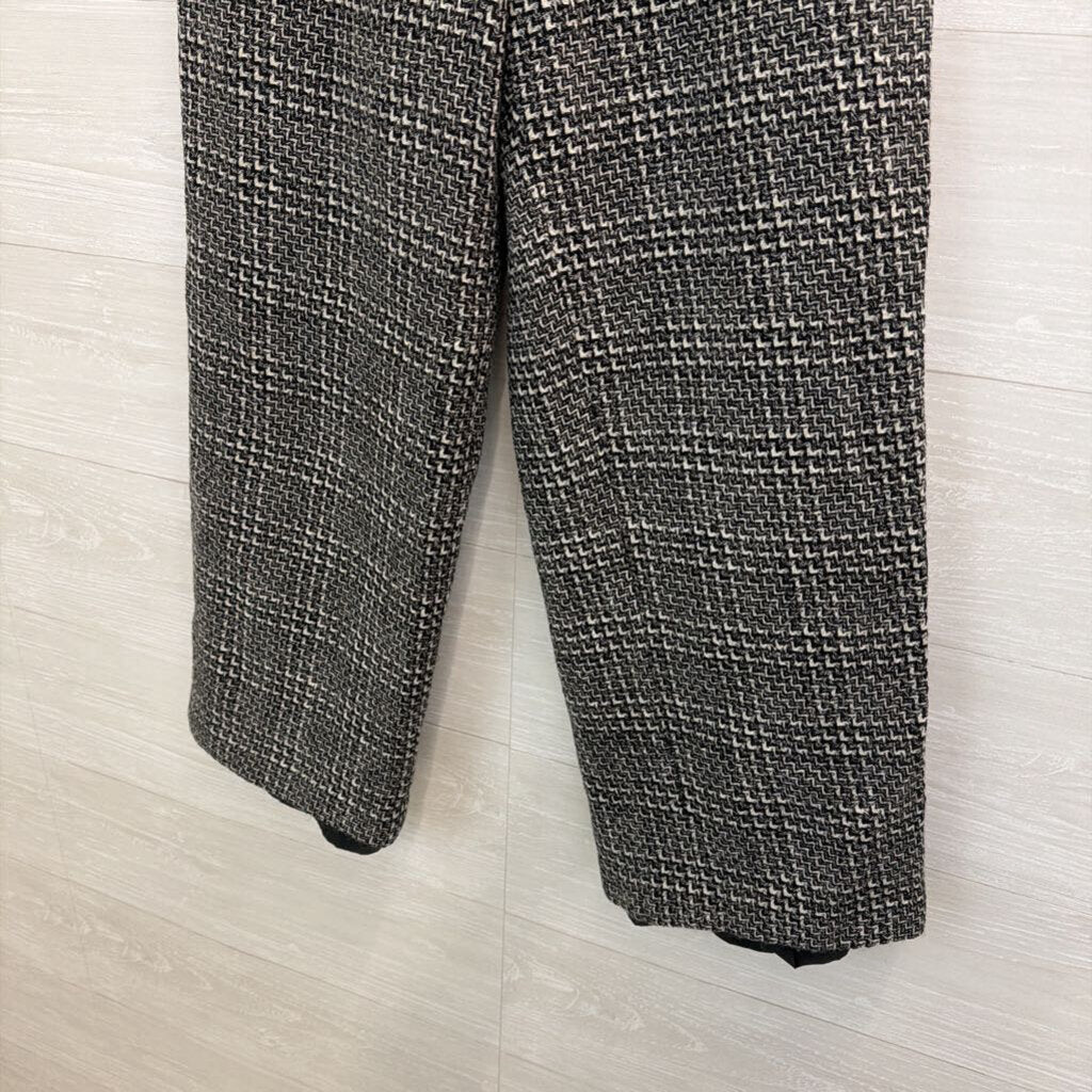 Talbots Black/ White Tweed Straight Leg Pants 10 Petite