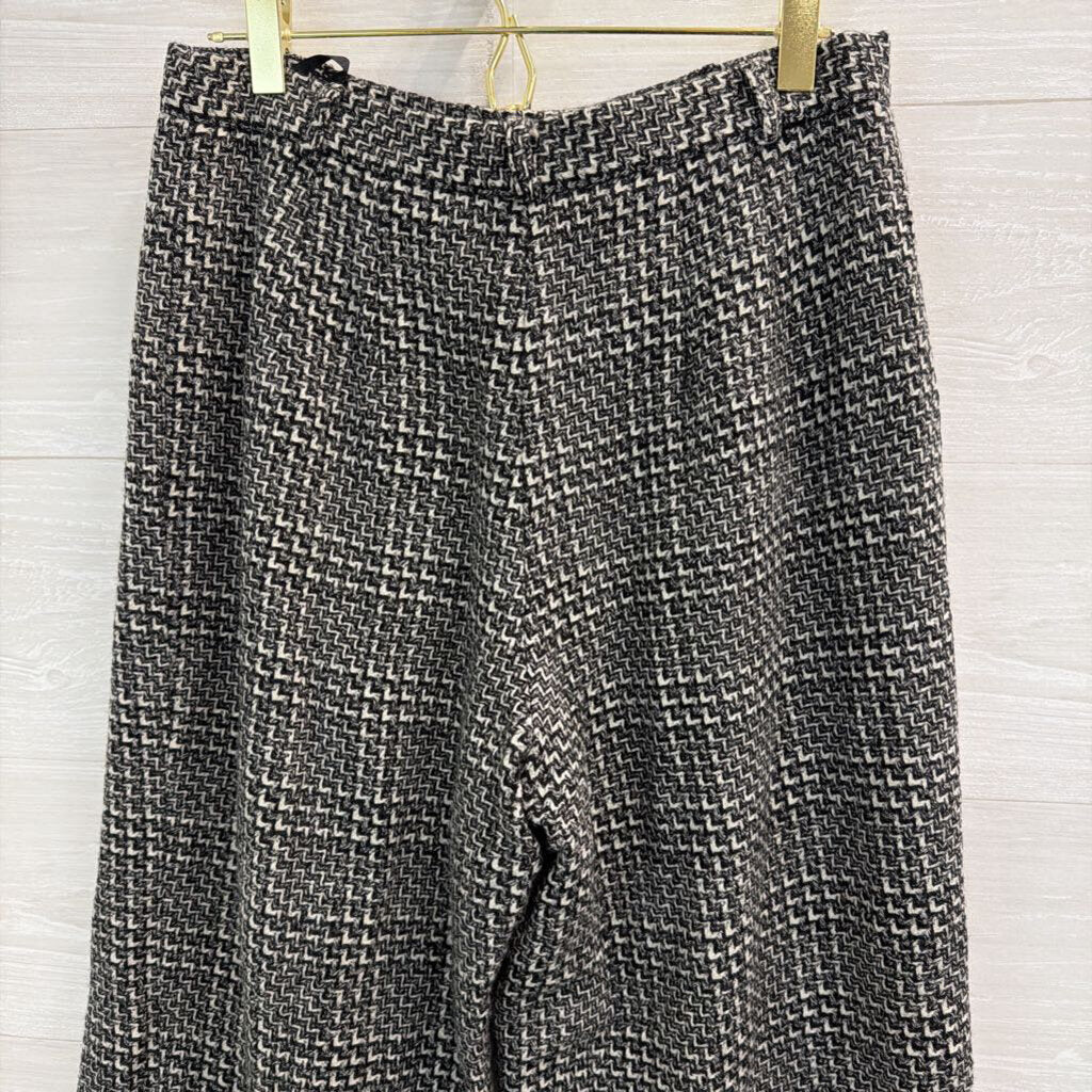 Talbots Black/ White Tweed Straight Leg Pants 10 Petite