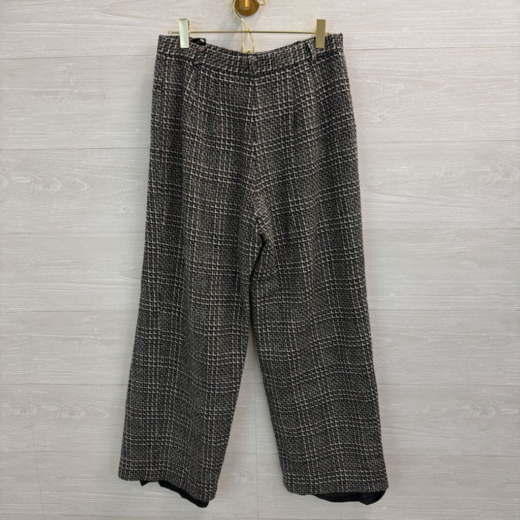 Talbots Black/ White Tweed Straight Leg Pants 10 Petite