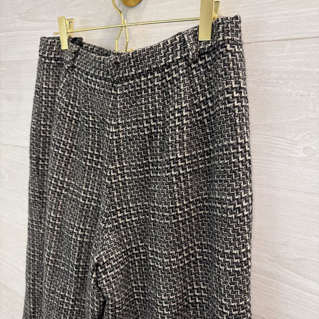 Talbots Black/ White Tweed Straight Leg Pants 10 Petite