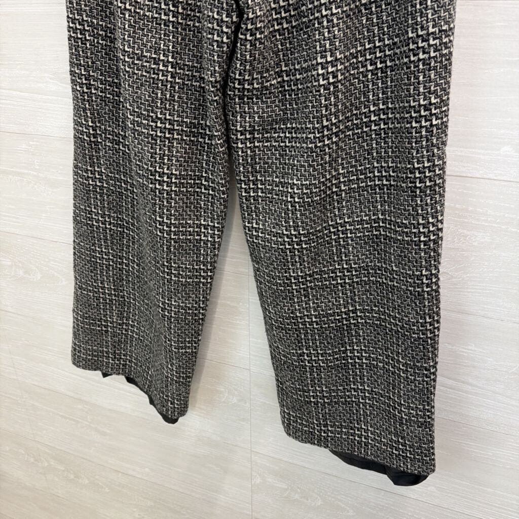 Talbots Black/ White Tweed Straight Leg Pants 10 Petite