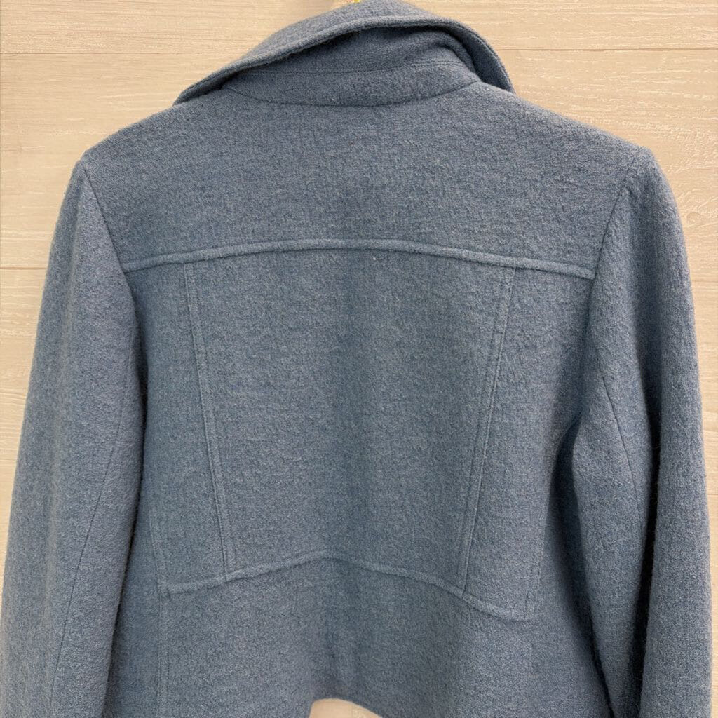 Chicos Blue Fleece Moto Jacket 2