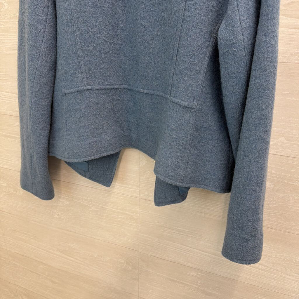 Chicos Blue Fleece Moto Jacket 2