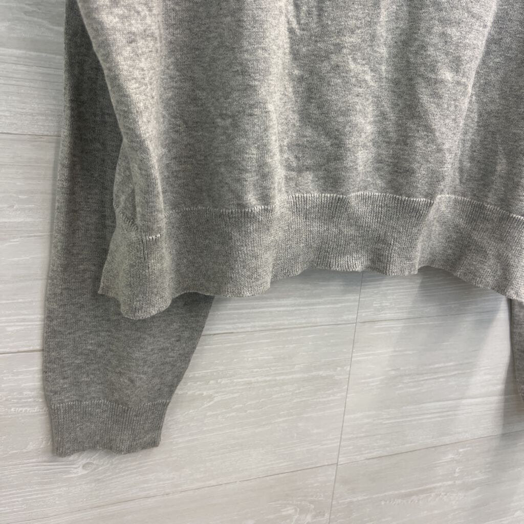 Things Between Grey Knit Long Sleeve Top With Collar Large