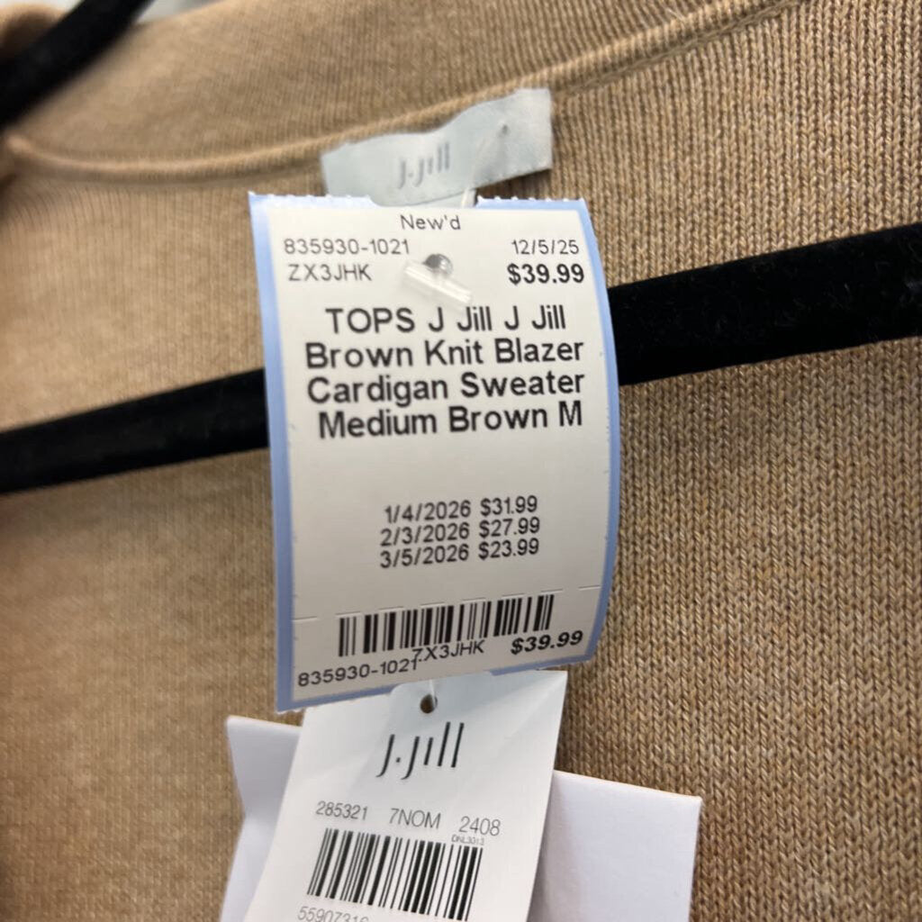 J Jill Brown Knit Blazer Cardigan Sweater Medium