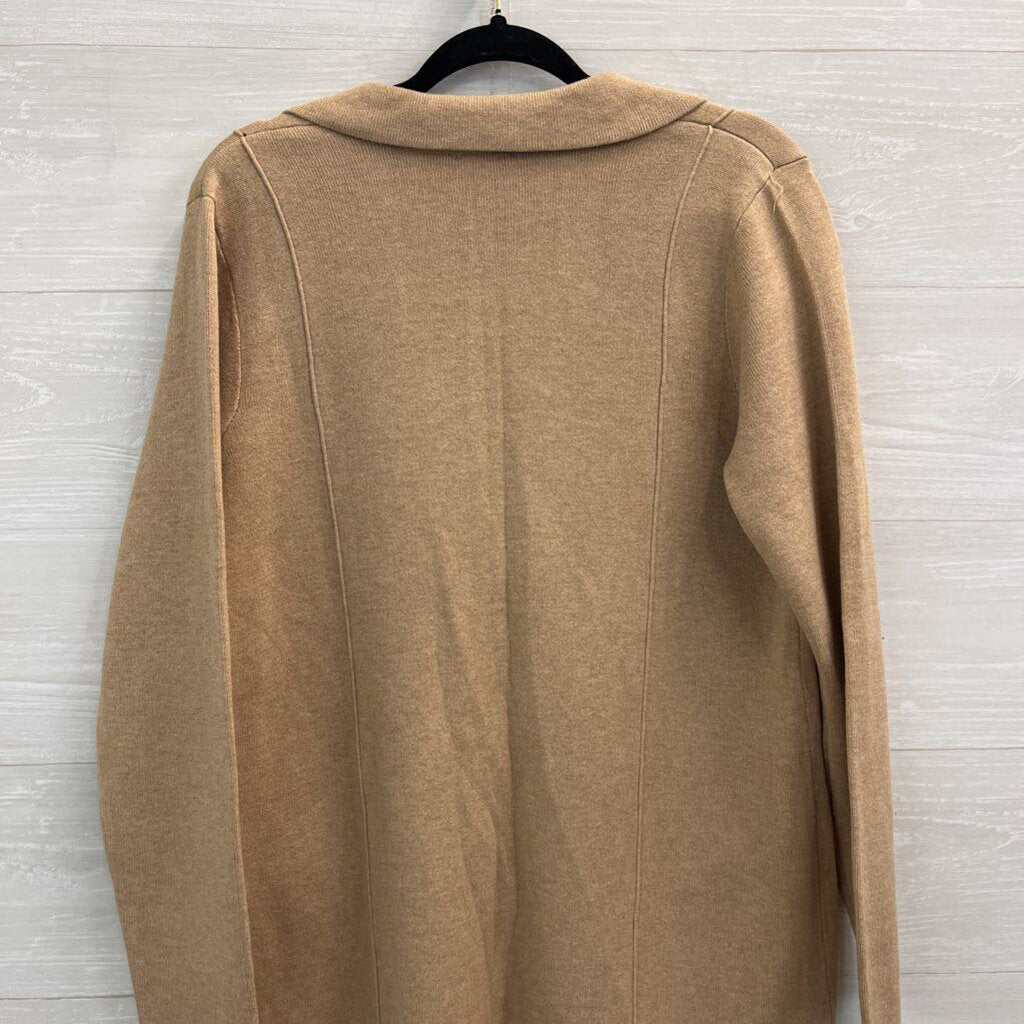 J Jill Brown Knit Blazer Cardigan Sweater Medium