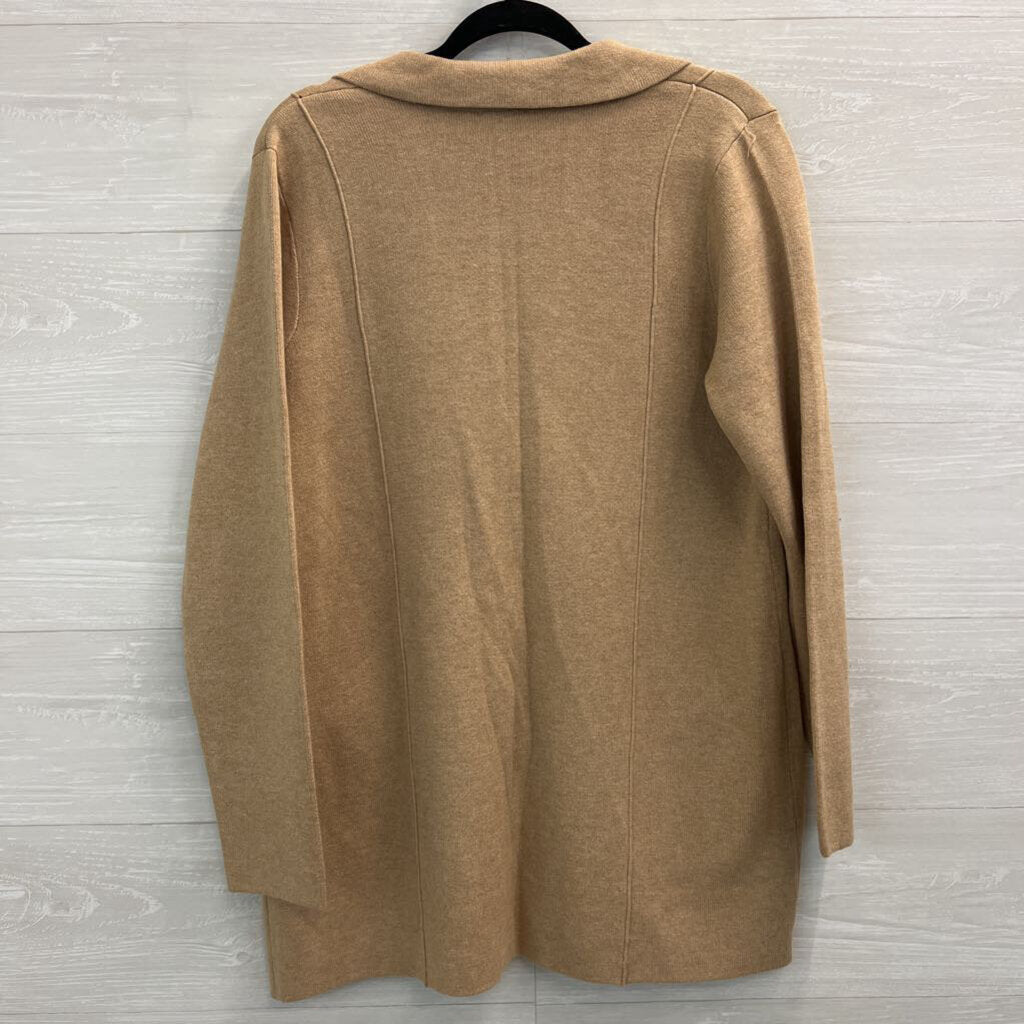 J Jill Brown Knit Blazer Cardigan Sweater Medium